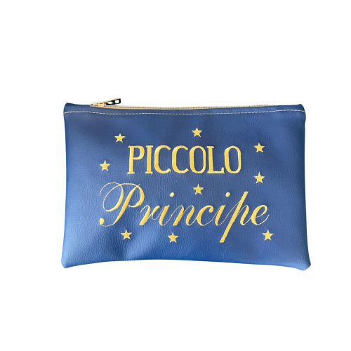 Pochette "PICCOLO PRINCIPE" in similpelle colore blu cm 27X18