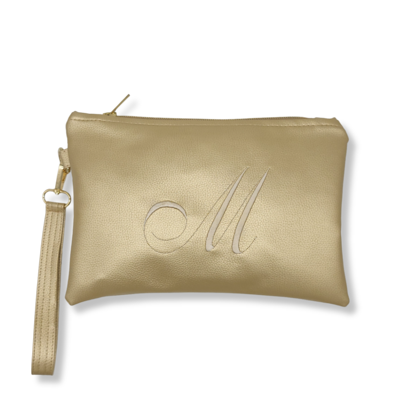 Pochette donna personalizzata in similpelle colore oro cm 27X18