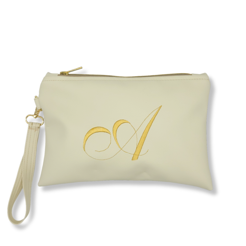 Pochette donna personalizzata in similpelle colore panna cm 27X18