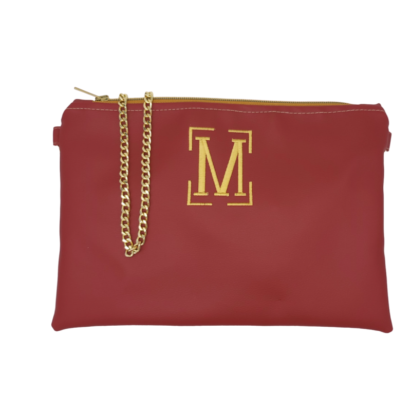 Pochette donna personalizzata in similpelle colore bordeaux cm 32X22