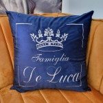 Cuscino arredo blu cm 42x42 con imbottitura personalizzato